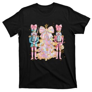 Coquette Christmas Tree P.Ink Nutcrackers Women Gift T-Shirt