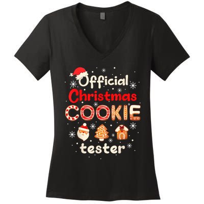 Christmas Cookie Tester Taster Baking Crew Women's V-Neck T-Shirt