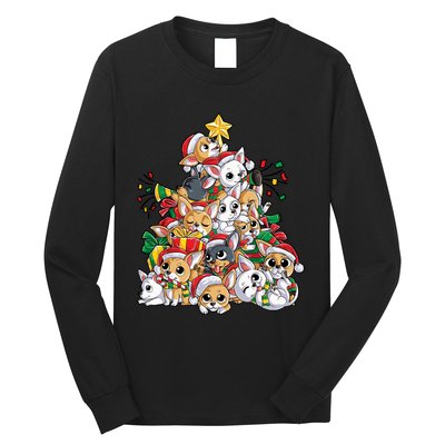 Chihuahua Christmas Tree Santa Dog Lover Xmas Gift Women Long Sleeve Long Sleeve Shirt