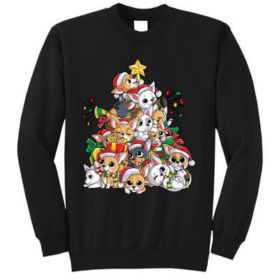 Chihuahua Christmas Tree Santa Dog Lover Xmas Gift Women Long Sleeve Sweatshirt