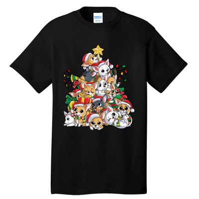 Chihuahua Christmas Tree Santa Dog Lover Xmas Gift Women Long Sleeve Tall T-Shirt