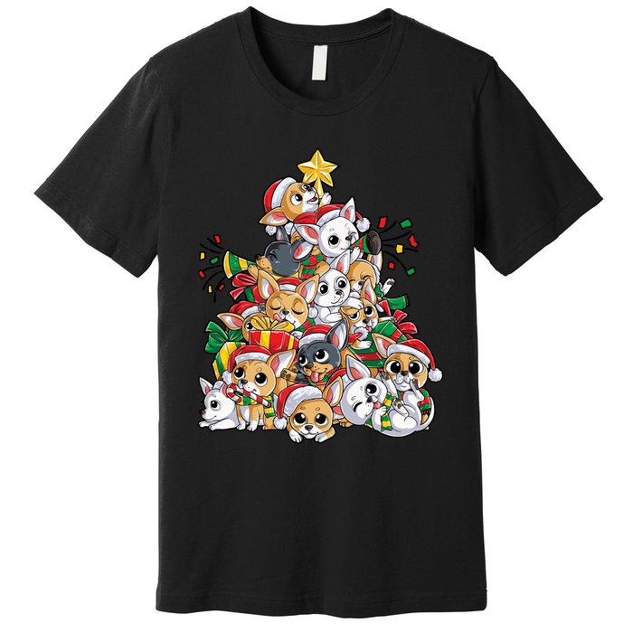 Chihuahua Christmas Tree Santa Dog Lover Xmas Gift Women Long Sleeve Premium T-Shirt