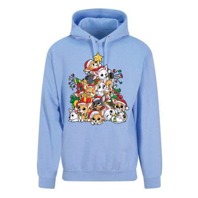 Chihuahua Christmas Tree Santa Dog Lover Xmas Gift Women Long Sleeve Unisex Surf Hoodie