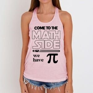 Cool Come To The Math Side We Have Pi Women's Knotted Racerback Tank