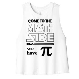 Cool Come To The Math Side We Have Pi Women's Racerback Cropped Tank