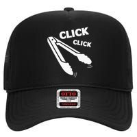 Click Click Tongs BBQ Barbecue Funny High Crown Mesh Back Trucker Hat