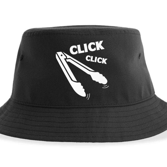 Click Click Tongs BBQ Barbecue Funny Sustainable Bucket Hat