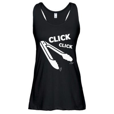 Click Click Tongs BBQ Barbecue Funny Ladies Essential Flowy Tank