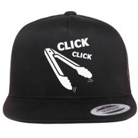 Click Click Tongs BBQ Barbecue Funny Flat Bill Trucker Hat