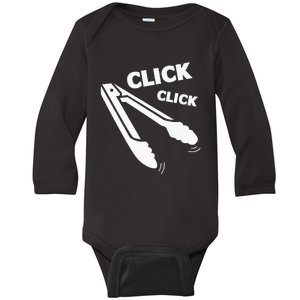 Click Click Tongs BBQ Barbecue Funny Baby Long Sleeve Bodysuit