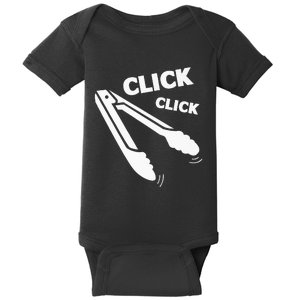 Click Click Tongs BBQ Barbecue Funny Baby Bodysuit