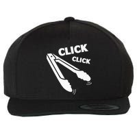 Click Click Tongs BBQ Barbecue Funny Wool Snapback Cap
