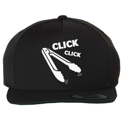 Click Click Tongs BBQ Barbecue Funny Wool Snapback Cap