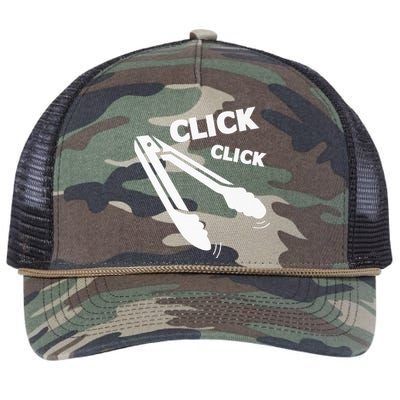 Click Click Tongs BBQ Barbecue Funny Retro Rope Trucker Hat Cap