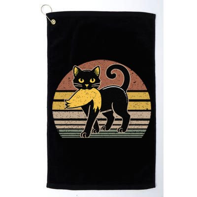 Cat Carrying Trump Hair Funny Cat Ladies For Election 2024 Platinum Collection Golf Towel