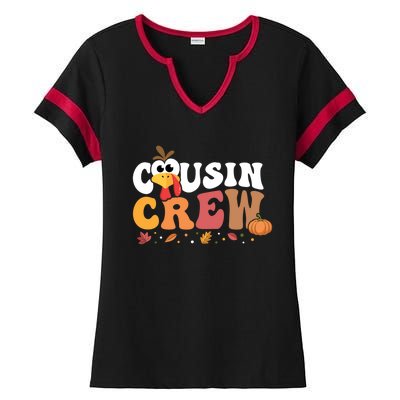 Cousin Crew Thanksgiving Family Matching Turkey Day Fall Great Gift Ladies Halftime Notch Neck Tee