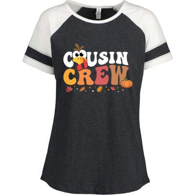 Cousin Crew Thanksgiving Family Matching Turkey Day Fall Great Gift Enza Ladies Jersey Colorblock Tee