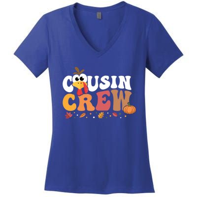 Cousin Crew Thanksgiving Family Matching Turkey Day Fall Great Gift Women's V-Neck T-Shirt