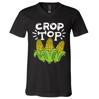 Corn Crop Top V-Neck T-Shirt