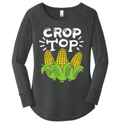 Corn Crop Top Women's Perfect Tri Tunic Long Sleeve Shirt