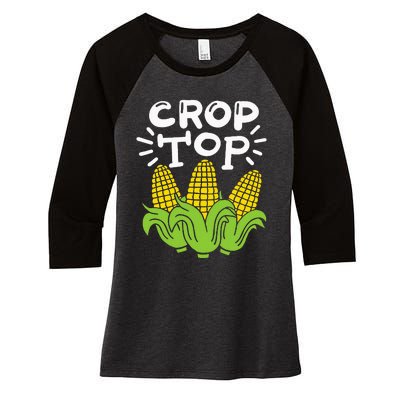 Corn Crop Top Women's Tri-Blend 3/4-Sleeve Raglan Shirt