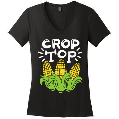 Corn Crop Top Women's V-Neck T-Shirt