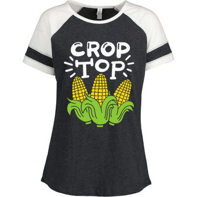 Corn Crop Top Enza Ladies Jersey Colorblock Tee