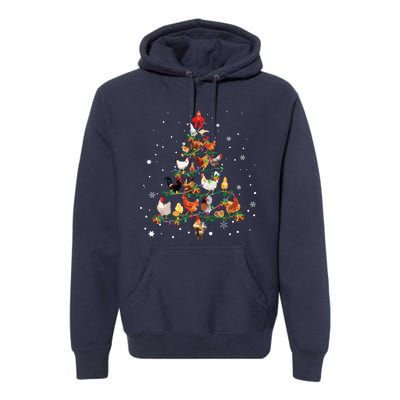 Chicken Christmas Tree Ornament Decor Xmas Long Sleeve Premium Hoodie