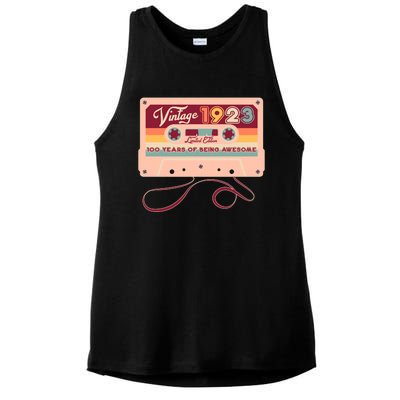 Cute Cassette Tape Limited Edition Vintage 1923 100 Years Of Being Awesome Ladies PosiCharge Tri-Blend Wicking Tank