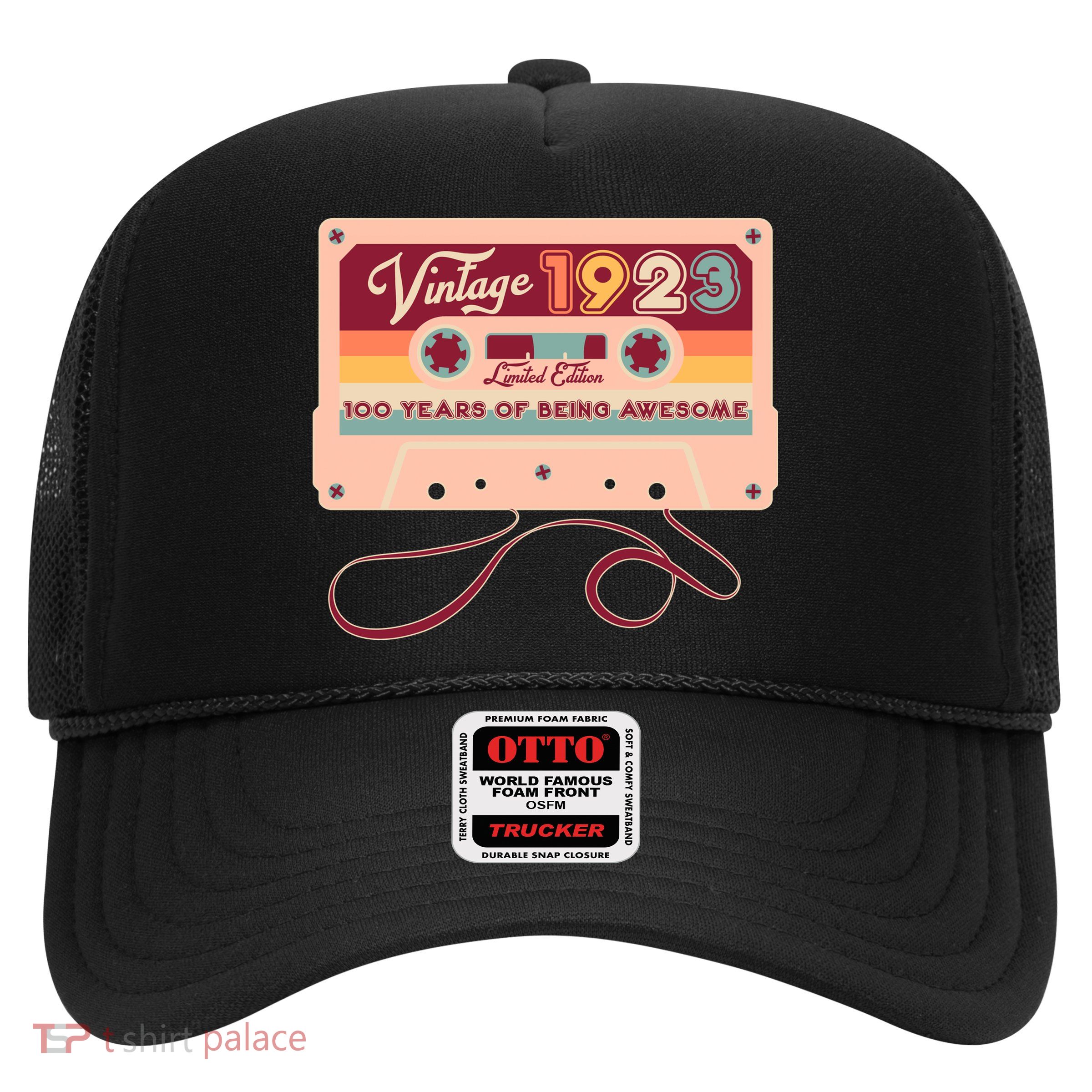 Cute Cassette Tape Limited Edition Vintage 1923 100 Years Of Being Awesome Trucker Hat