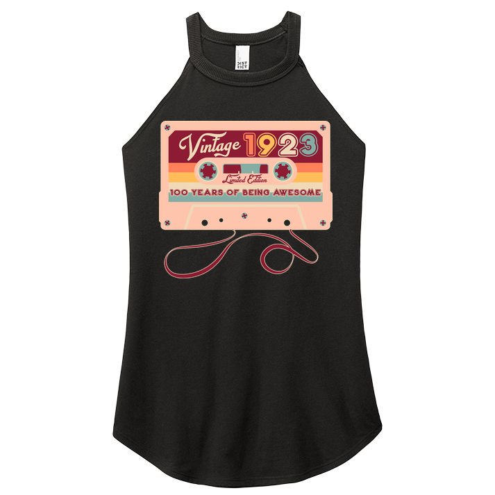 Cute Cassette Tape Limited Edition Vintage 1923 100 Years Of Being Awesome Women's Perfect Tri Rocker Tank