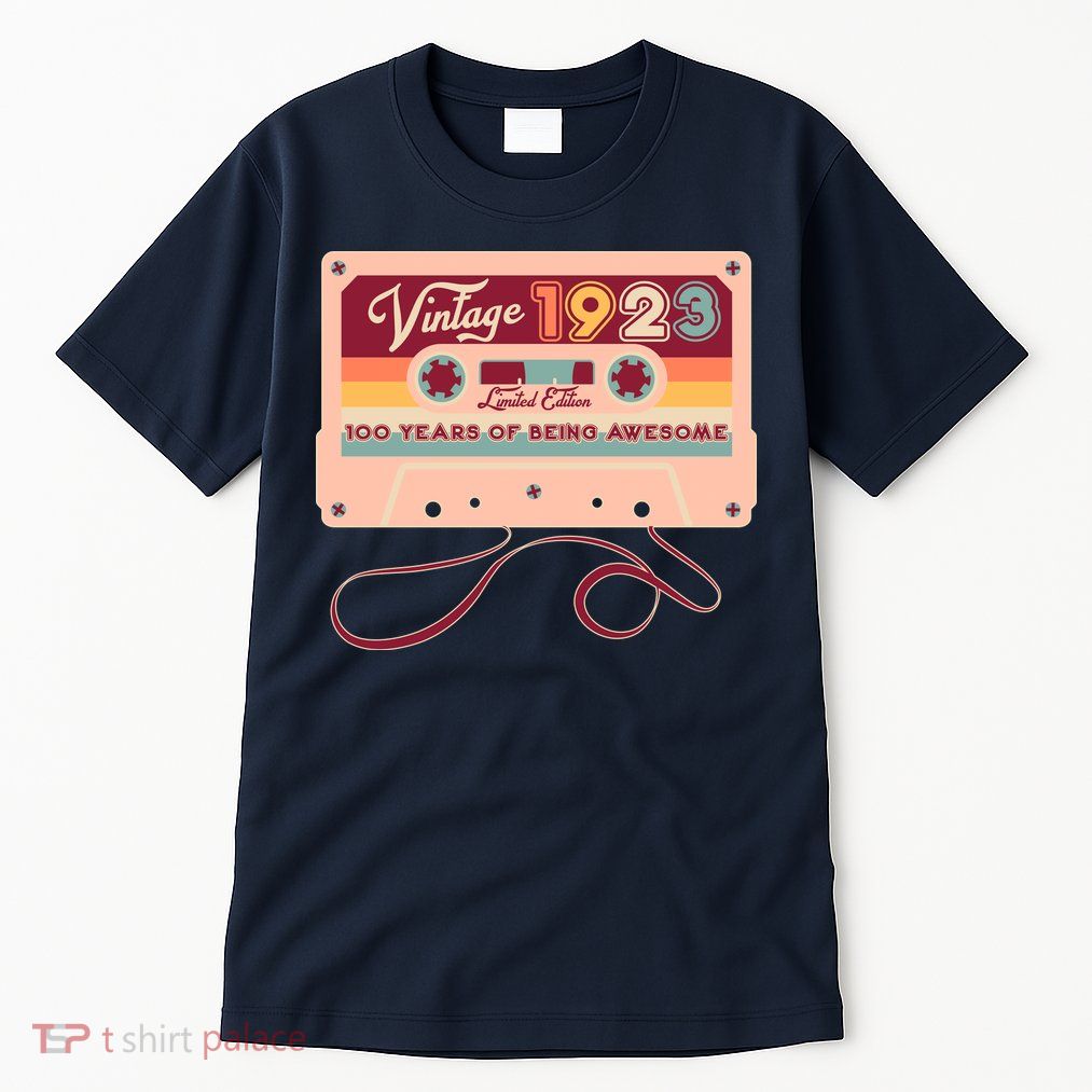 Cute Cassette Tape Limited Edition Vintage 1923 100 Years Of Being Awesome Tall T-Shirt