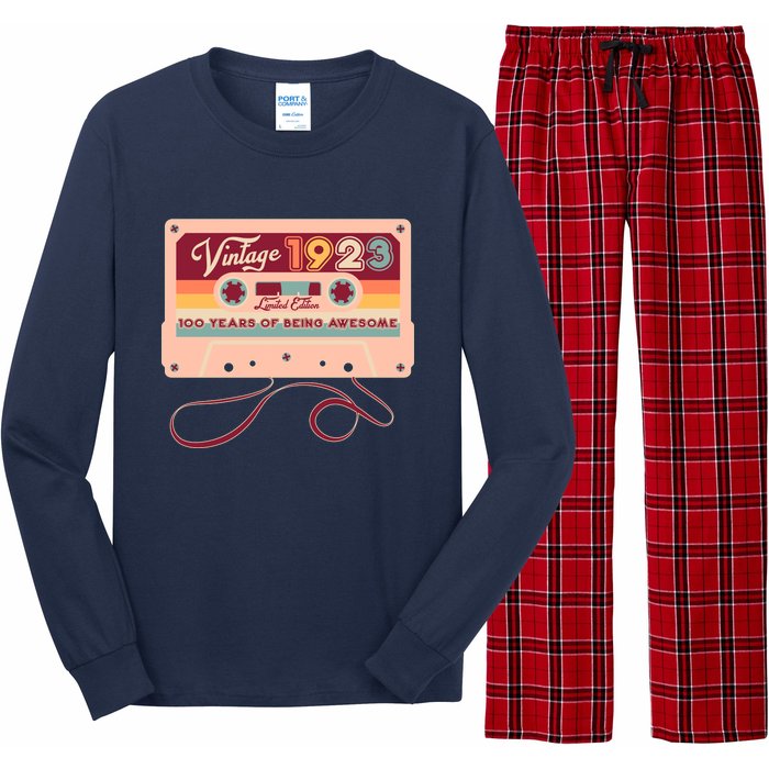 Cute Cassette Tape Limited Edition Vintage 1923 100 Years Of Being Awesome Long Sleeve Pajama Set