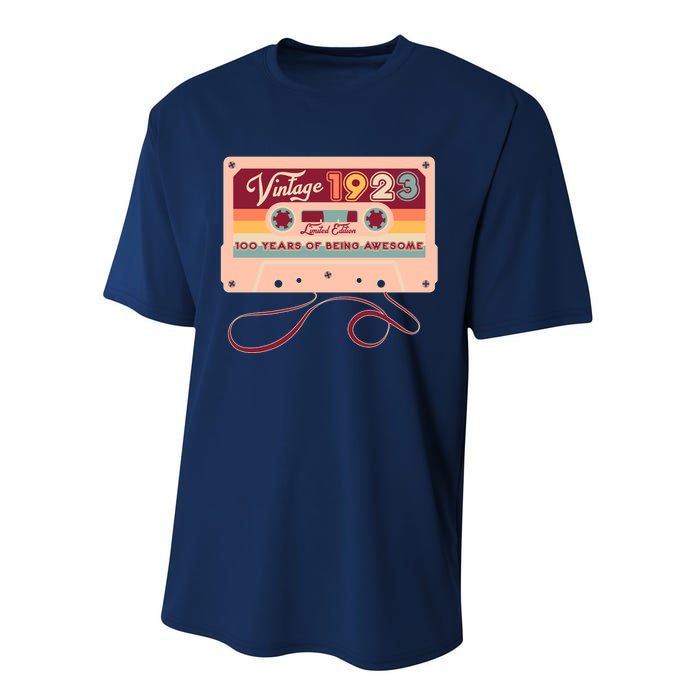 Cute Cassette Tape Limited Edition Vintage 1923 100 Years Of Being Awesome Performance Sprint T-Shirt