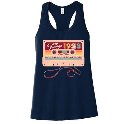 Cute Cassette Tape Limited Edition Vintage 1923 100 Years Of Being Awesome Women's Racerback Tank