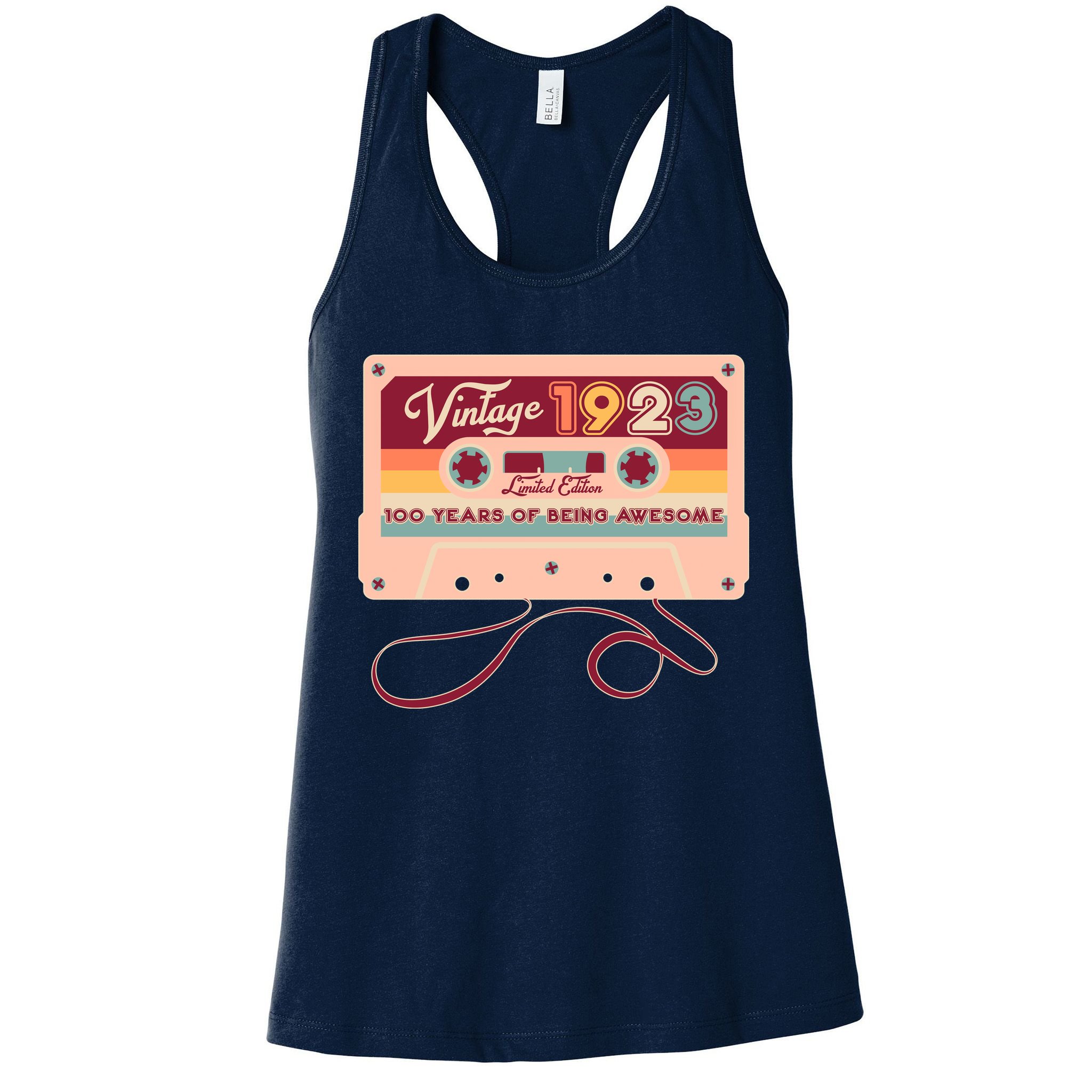Cute Cassette Tape Limited Edition Vintage 1923 100 Years Of Being Awesome Womens Tank Top