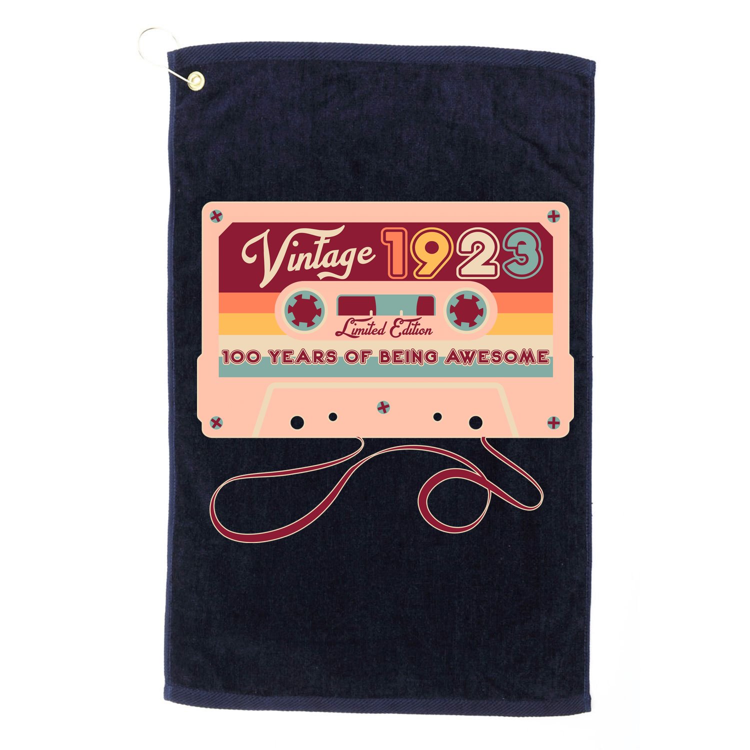 Cute Cassette Tape Limited Edition Vintage 1923 100 Years Of Being Awesome Golf Towel
