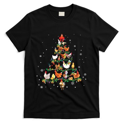 Chicken Christmas Tree Ornament Decor Xmas T-Shirt