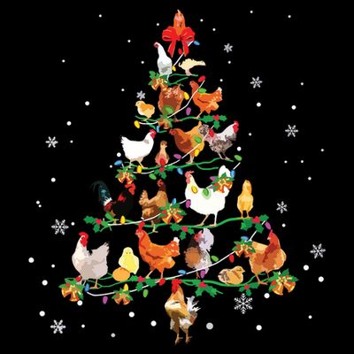 Chicken Christmas Tree Ornament Decor Xmas T-Shirt