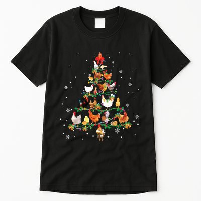 Chicken Christmas Tree Ornament Decor Xmas Tall T-Shirt