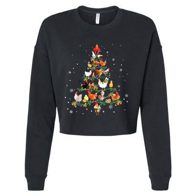 Chicken Christmas Tree Ornament Decor Xmas Cropped Pullover Crew