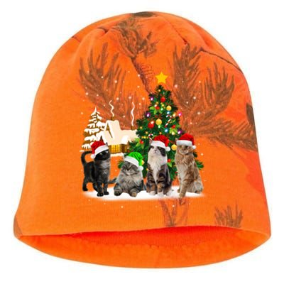 Cats Christmas Tree Lights Ugly Cat Mom Cat Lover Cool Gift Kati - Camo Knit Beanie