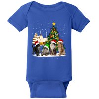 Cats Christmas Tree Lights Ugly Cat Mom Cat Lover Cool Gift Baby Bodysuit