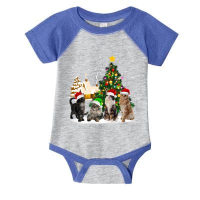 Cats Christmas Tree Lights Ugly Cat Mom Cat Lover Cool Gift Infant Baby Jersey Bodysuit