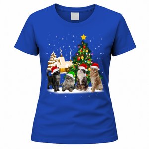 Cats Christmas Tree Lights Ugly Cat Mom Cat Lover Cool Gift Women's T-Shirt