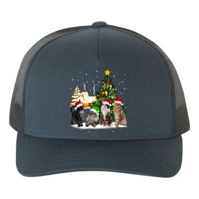 Cats Christmas Tree Lights Ugly Cat Mom Cat Lover Cool Gift Yupoong Adult 5-Panel Trucker Hat