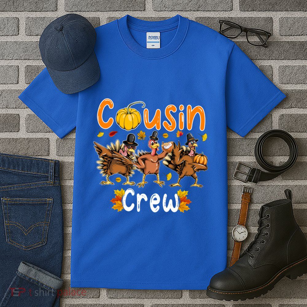 Cousin Crew Thanksgiving Three Fall Dabbing Turkeys Lover Cool Gift Tall T-Shirt