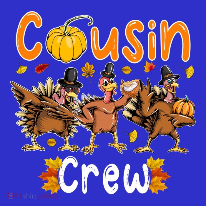 Cousin Crew Thanksgiving Three Fall Dabbing Turkeys Lover Cool Gift Tall T-Shirt