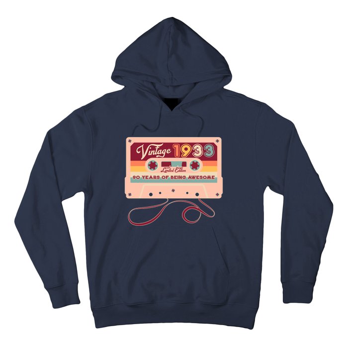 Cute Cassette Tape Limited Edition Vintage 1933 90 Years Of Being Awesome Hoodie