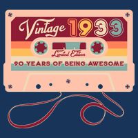 Cute Cassette Tape Limited Edition Vintage 1933 90 Years Of Being Awesome T-Shirt